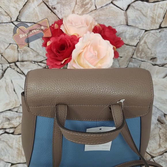 Leila Backpack Colorblock Baltic Sea Kate Spade Blue And Tan - Picture 9 of 11